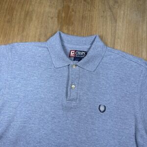 Vintage Chaps Ralph Lauren Short Sleeve Pique Polo Shirt Mens M Gray Classic